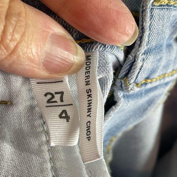 Loft‎ modern skinny crop faded light wash denim jeans, size 27 - Picture 10 of 16